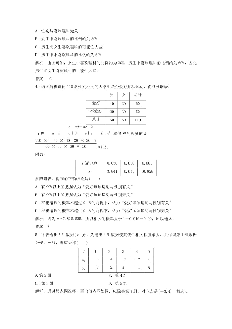 2017-2018学年高中数学 第三章 统计案例章末检测 新人教A版选修2-3.doc_第2页