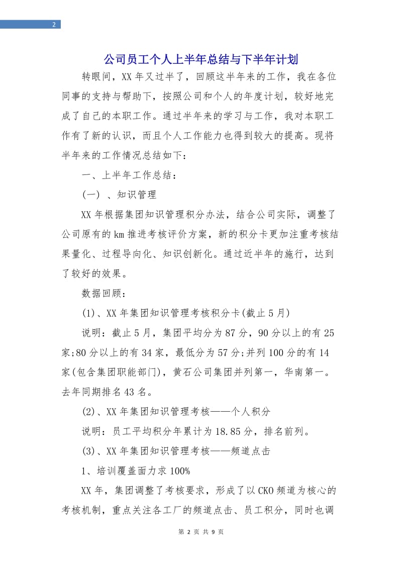 公司员工个人上半年总结与下半年计划.doc_第2页