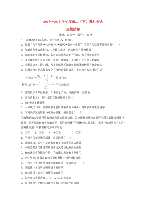 遼寧省大石橋市第二高級中學2017-2018學年高二生物下學期期末考試試題.doc