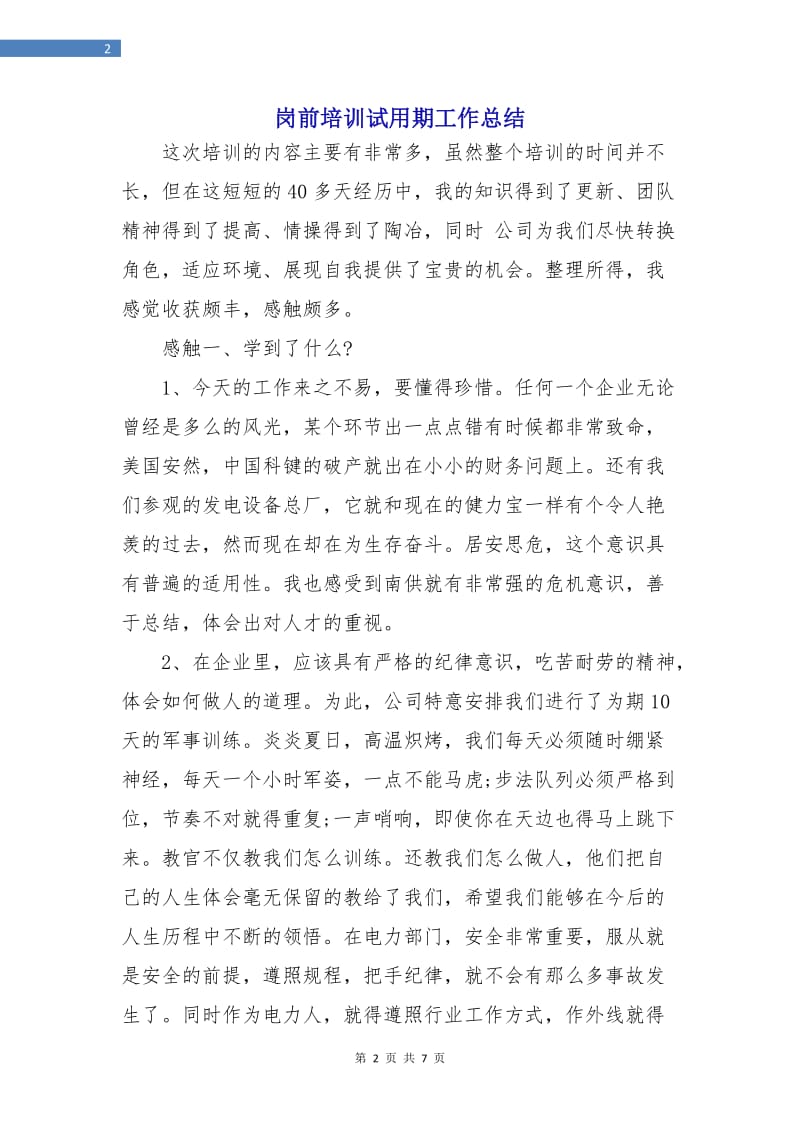 岗前培训试用期工作总结.doc_第2页