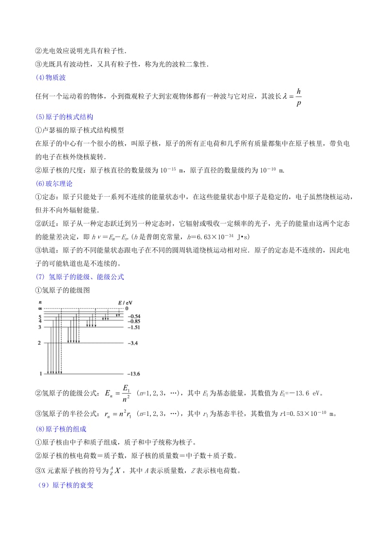 2019年高考物理备考 中等生百日捷进提升系列 专题13 近代物理初步（含解析）.docx_第2页