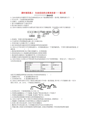 2020版高考生物大一輪復(fù)習(xí) 第1單元 走近細胞組成細胞的分子 課時規(guī)范練3 生命活動的主要承擔(dān)者——蛋白質(zhì) 新人教版.docx