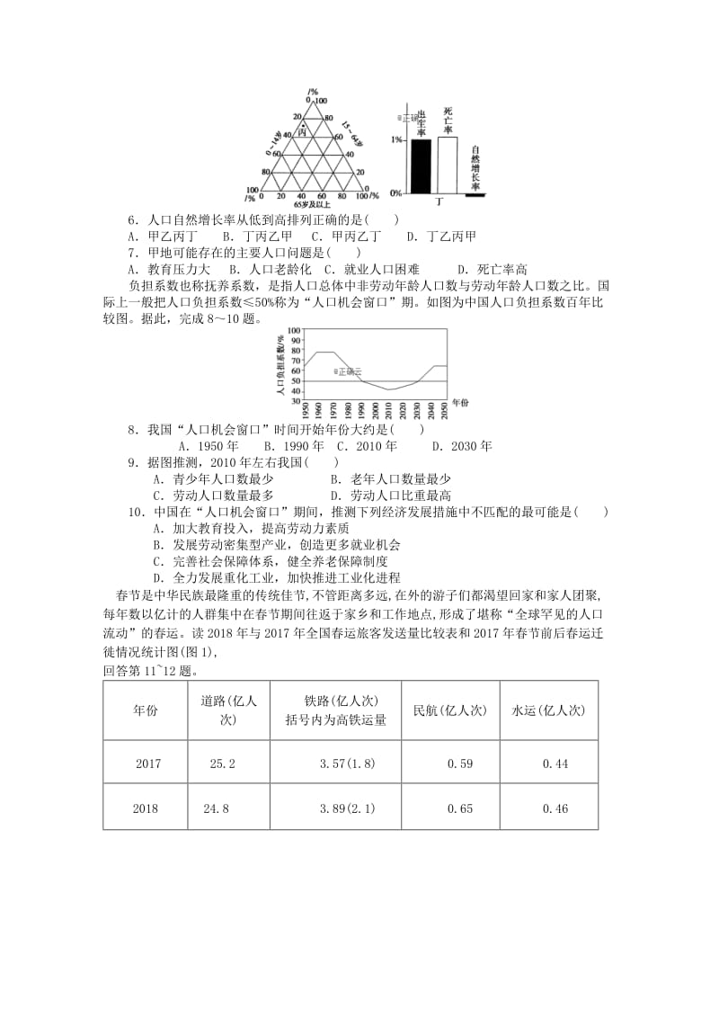 江西省樟村中学2018-2019学年高一地理下学期第一次月考试题.doc_第2页