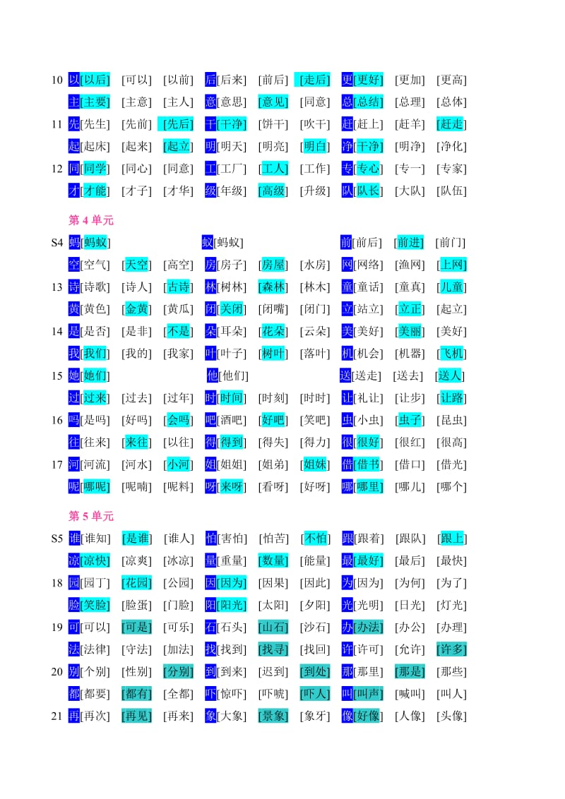 人教版语文一年级下册2019生字表二组词.doc_第2页