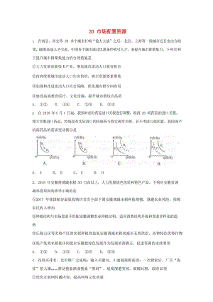 2019屆高考政治一輪復(fù)習(xí) 同步測(cè)試試題 20 市場(chǎng)配置資源.doc