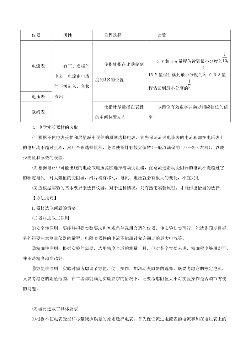 2019年高考物理 考纲解读与热点难点突破 专题11 电学实验综合应用教学案.doc_第3页