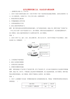 2018-2019學(xué)年高考歷史一輪復(fù)習 知識點分類練習卷 近代后期的民族工業(yè)、社會生活與理論成果 岳麓版.doc