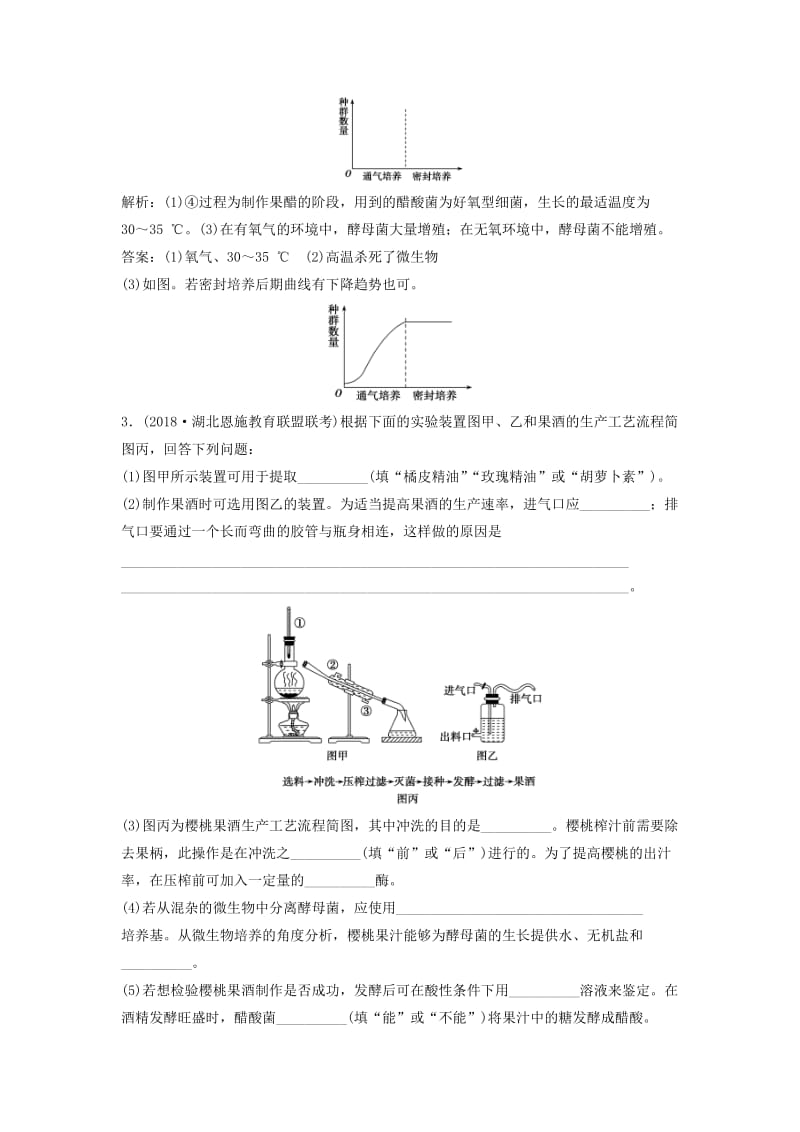 2019版高考生物一轮复习 第十二单元 第2讲 传统发酵技术的应用练习 新人教版.doc_第2页