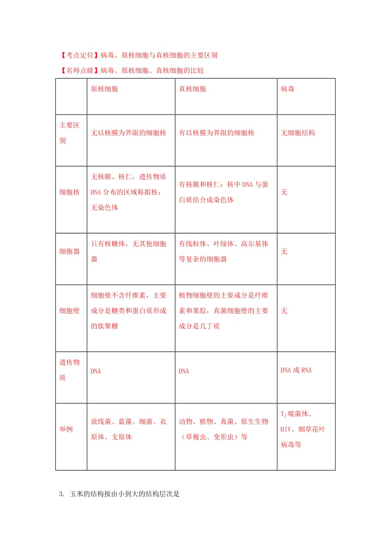 2019-2020学年高一生物上学期期末考试试题（含解析） (I).doc_第2页