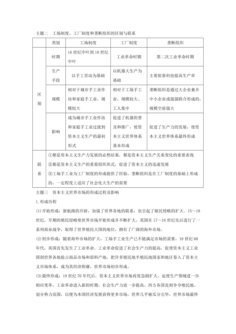 2018-2019学年高中历史 专题五 走向世界的资本主义市场专题提升学案 人民版必修2.doc_第2页