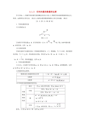 2018年秋高中數(shù)學(xué) 第三章 空間向量與立體幾何 3.1 空間向量及其運(yùn)算 3.1.3 空間向量的數(shù)量積運(yùn)算學(xué)案 新人教A版選修2-1.doc