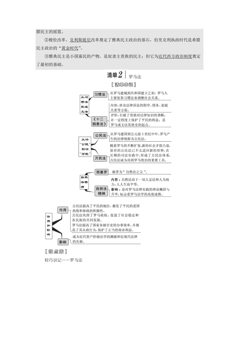 江苏专版2020版高考历史一轮复习模块一政治文明历程专题四西方的政治制度第8讲古代希腊罗马的政治文明学案含解析人民版.doc_第3页