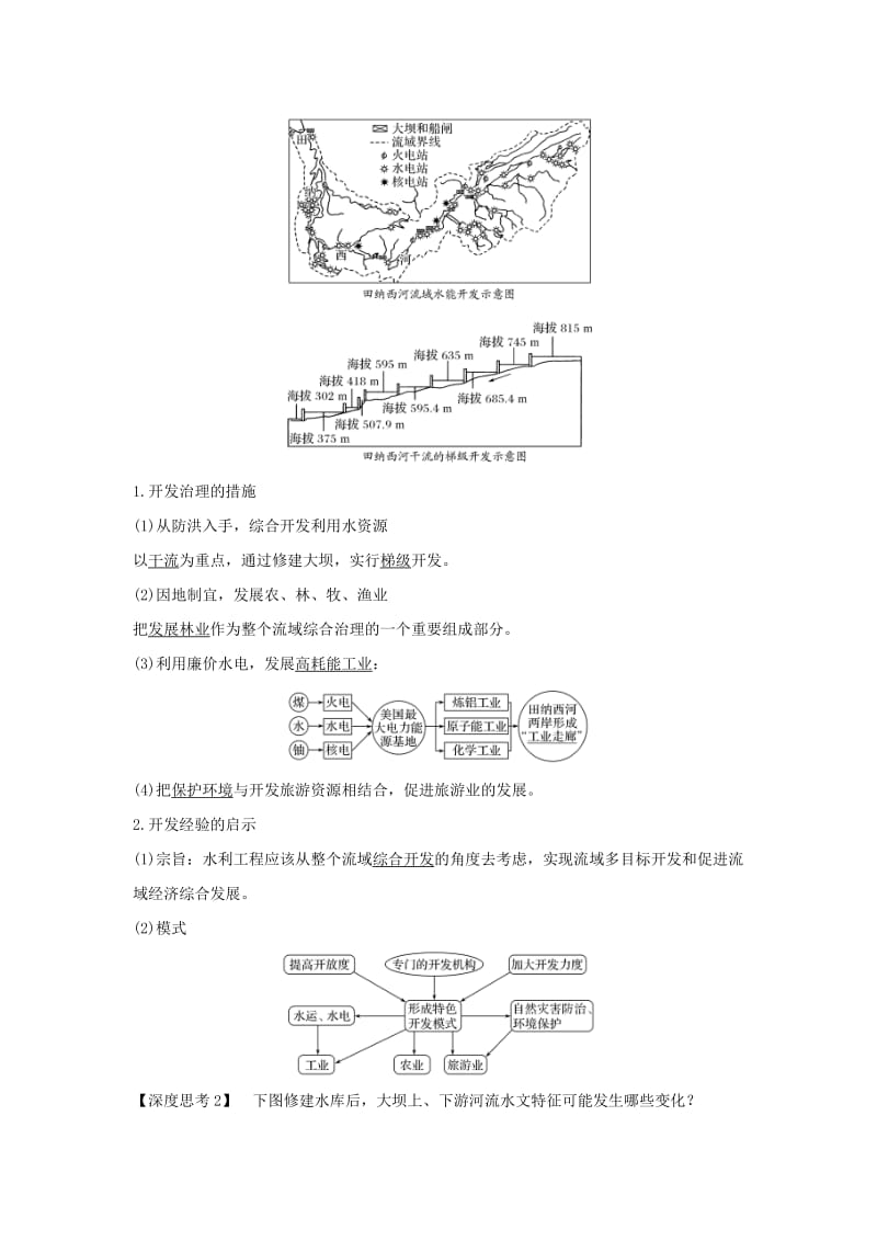 2019版高考地理大一轮复习 第十单元 区域可持续发展 第27讲 美国田纳西河流域的治理学案 中图版.doc_第3页