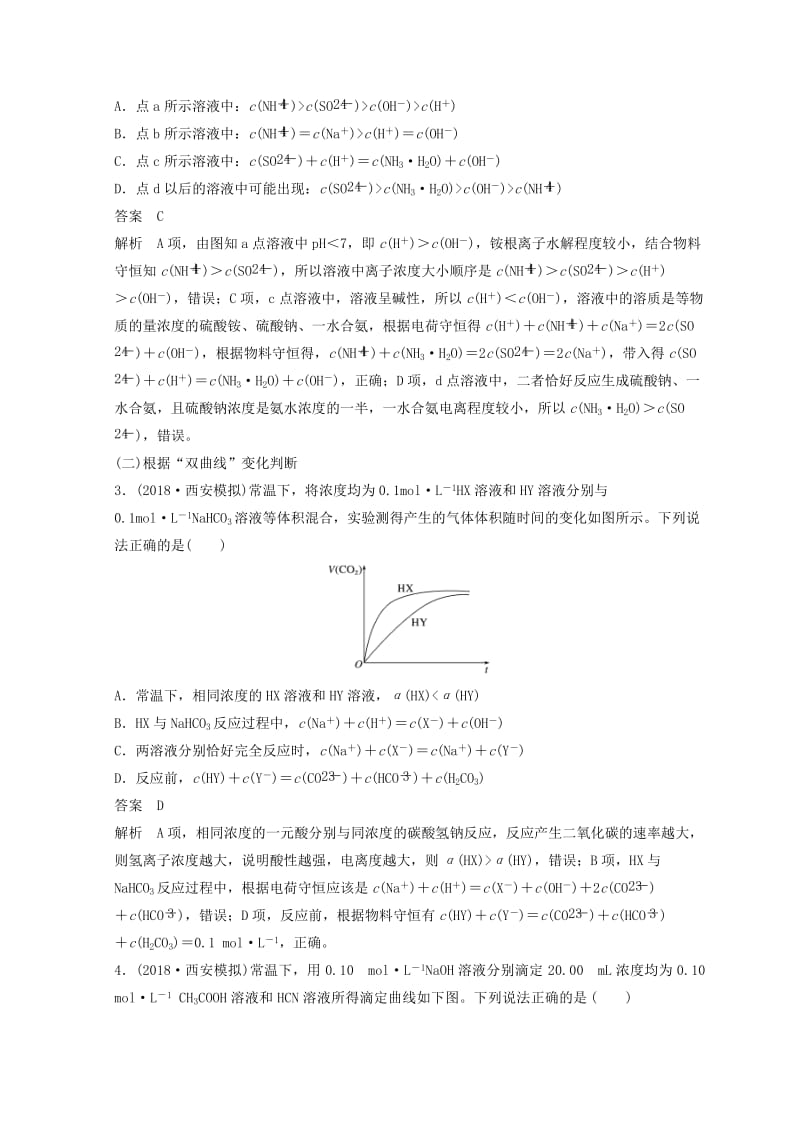 2019年高考化学讲与练 第8章 微专题 利用“曲线”变化判断“粒子”浓度关系（含解析）新人教版.doc_第2页