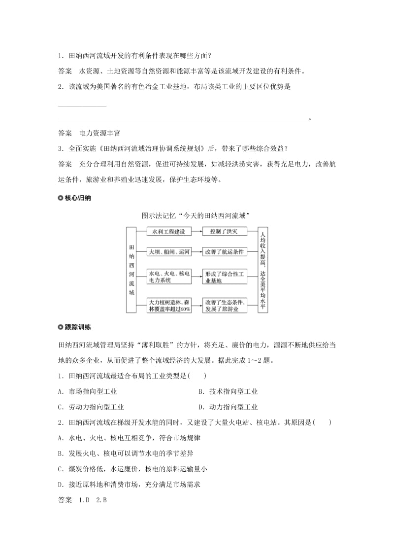 2018-2019版高中地理 第二章 区域可持续发展 第三节 课时2 田纳西河流域治理与开发经验的借鉴学案 中图版必修3.doc_第3页