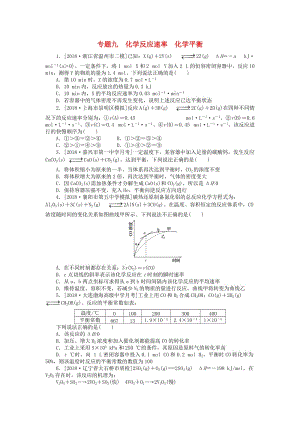 2019年高考化學二輪復習 專題九 化學反應速率 化學平衡練習.doc