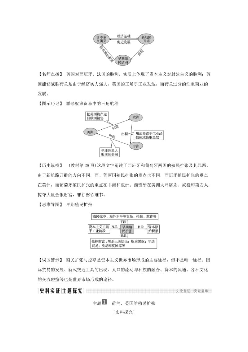 2018-2019学年高中历史 第二单元 资本主义世界市场的形成和发展 第6课 殖民扩张与世界市场的拓展学案 新人教版必修2.doc_第3页