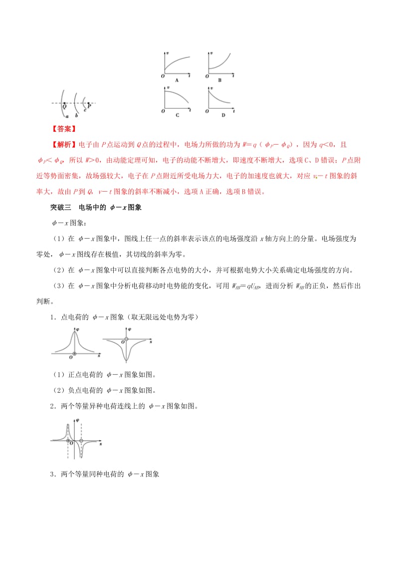 2019年高考物理 双基突破（二）专题02 电场中“四类”典型图象问题的突破精讲.doc_第2页