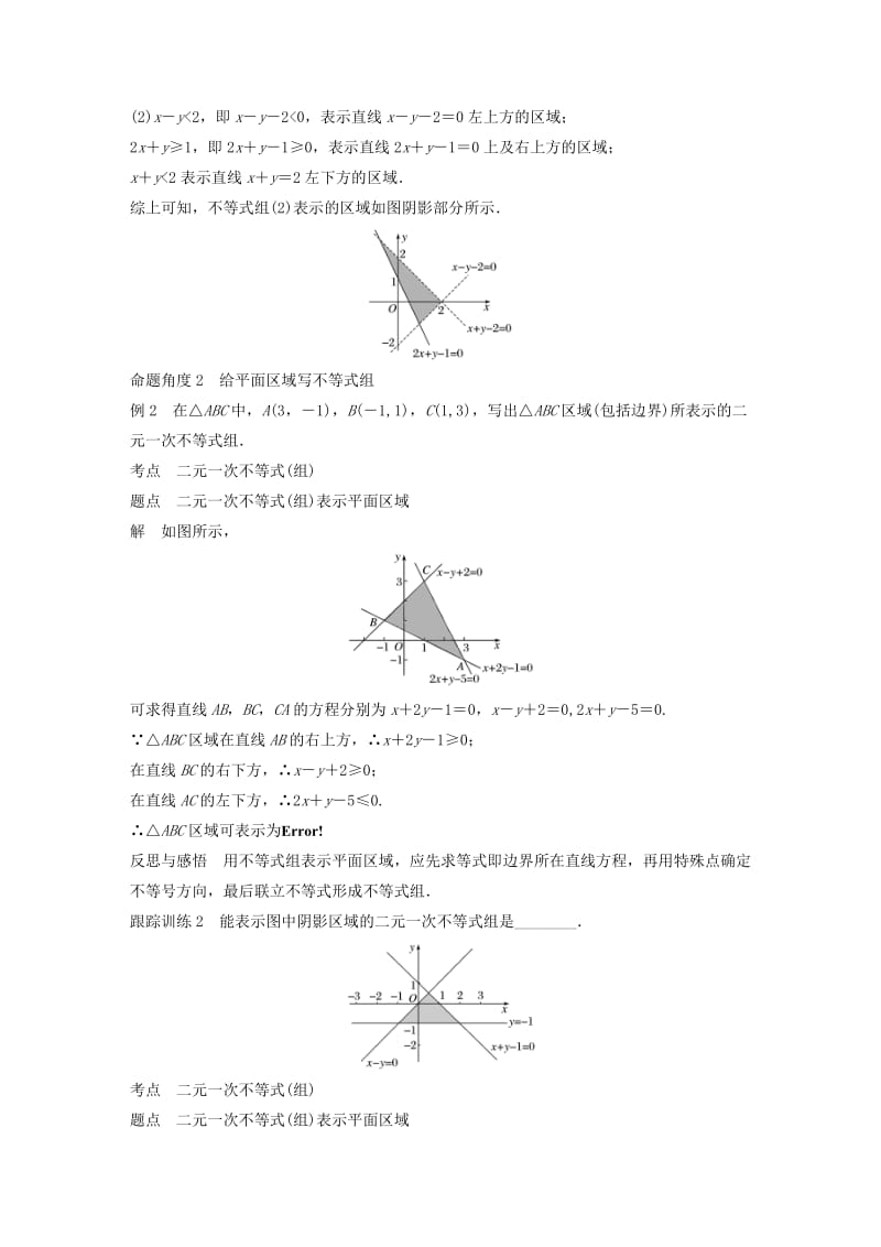 2018-2019高中数学 第三章 不等式 3.3.2 二元一次不等式组表示的平面区域学案 苏教版必修5.docx_第3页