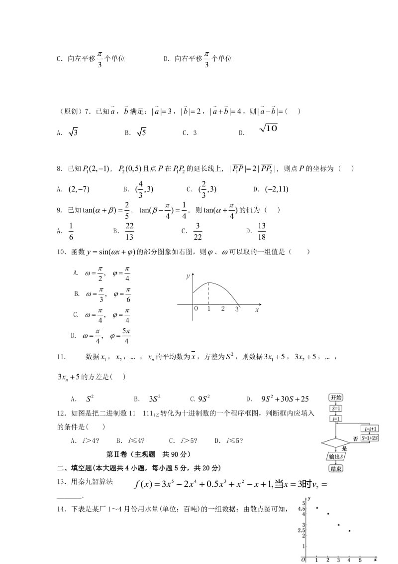 2019-2020学年高一数学下学期第二次月考试题 (II).doc_第2页