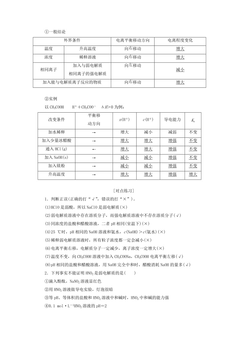 （通用版）2019版高考化学一轮复习 第八章 水溶液中的离子平衡学案.doc_第2页