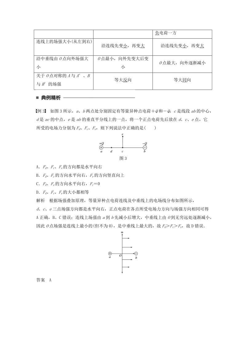 2017-2018学年高中物理 第一章 静电场 第4讲 习题课：电场力的性质学案 教科版选修3-1.doc_第3页