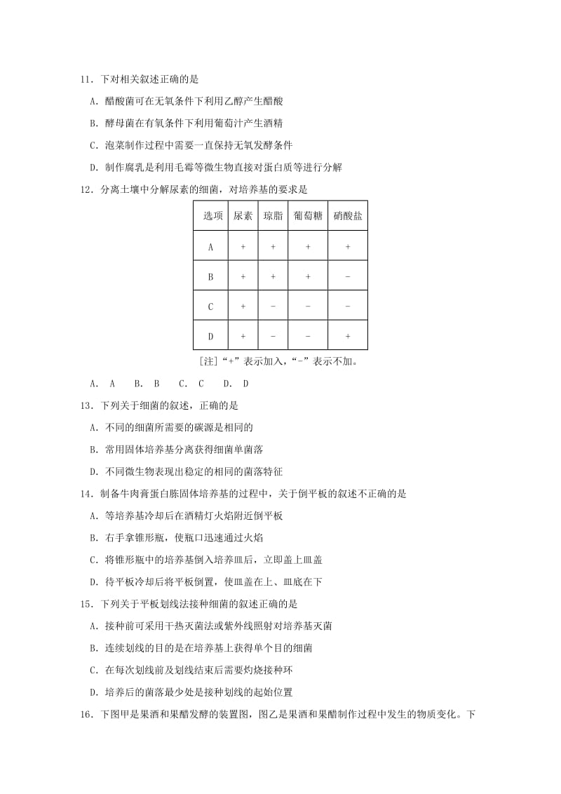 2018-2019学年高二生物下学期期中试题（无答案） (I).doc_第2页