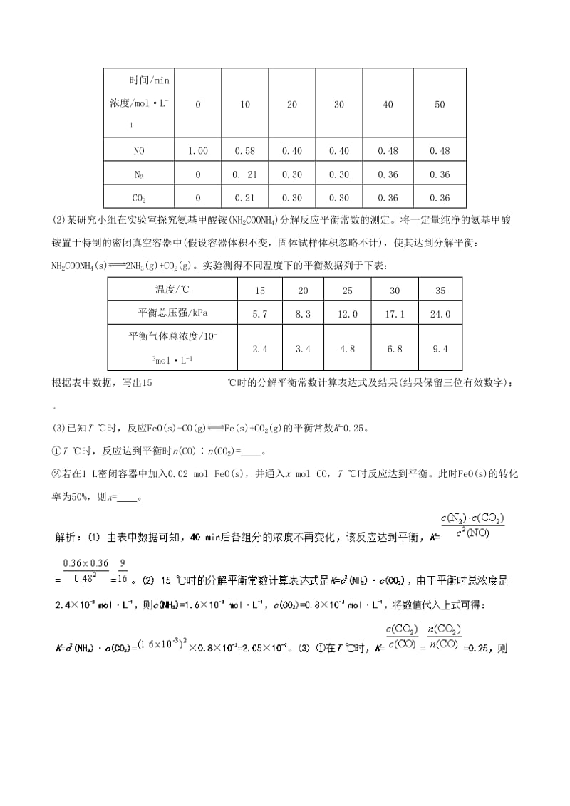 2019年高考化学一轮总复习 考点扫描 专题21 化学平衡计算与图像学案.doc_第2页