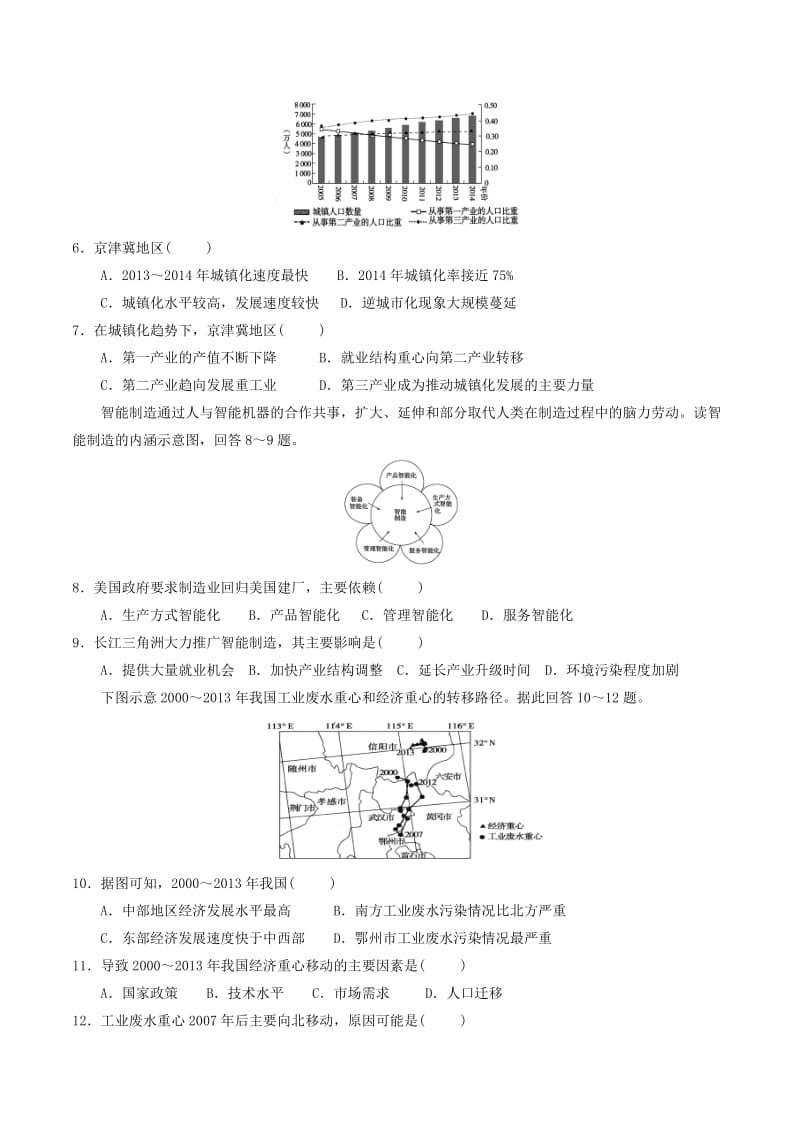 高中地理 第04章 区域经济发展 4.2 区域工业化与城市化（3）限时考 新人教版必修3.doc_第2页