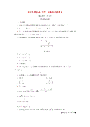 2018年秋高中數(shù)學(xué) 課時(shí)分層作業(yè)14 導(dǎo)數(shù)的幾何意義 新人教A版選修1 -1.doc