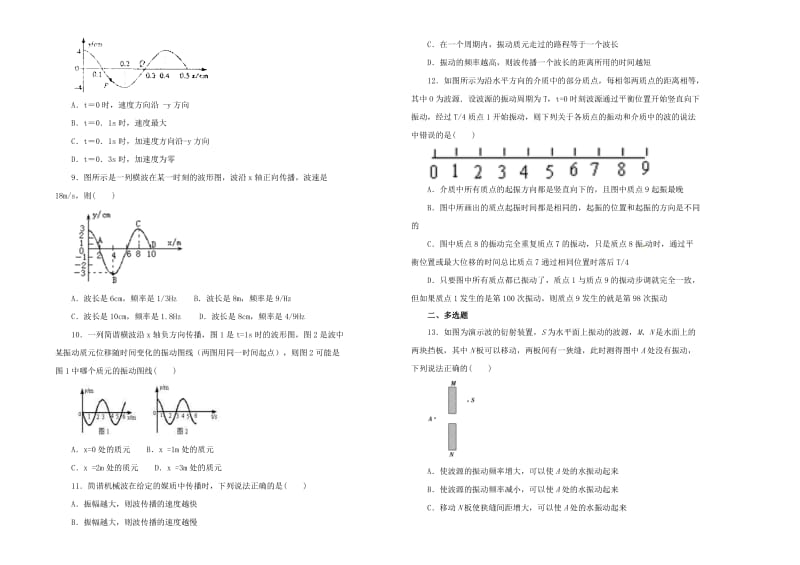 2019高中物理 第十二单元 机械波单元测试（二）新人教版选修3-4.docx_第2页