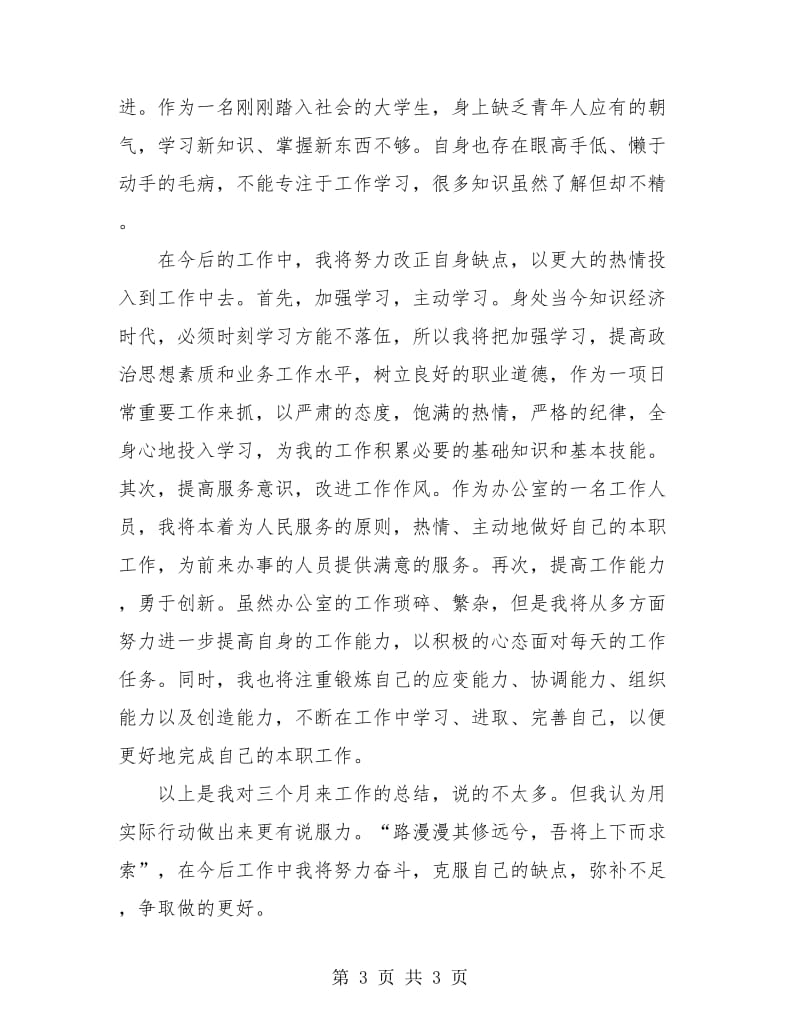 公司文职人员试用期转正工作总结.doc_第3页