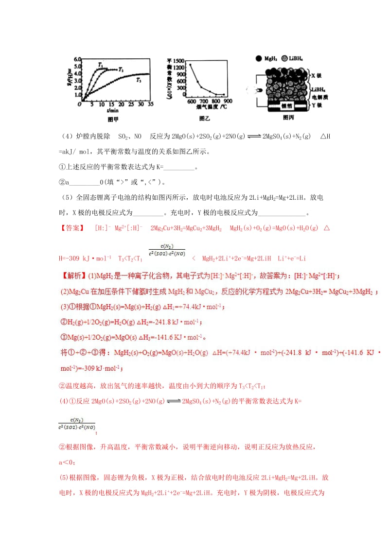 2019高考化学 难点剖析 专题32 热化学方程式练习.doc_第3页