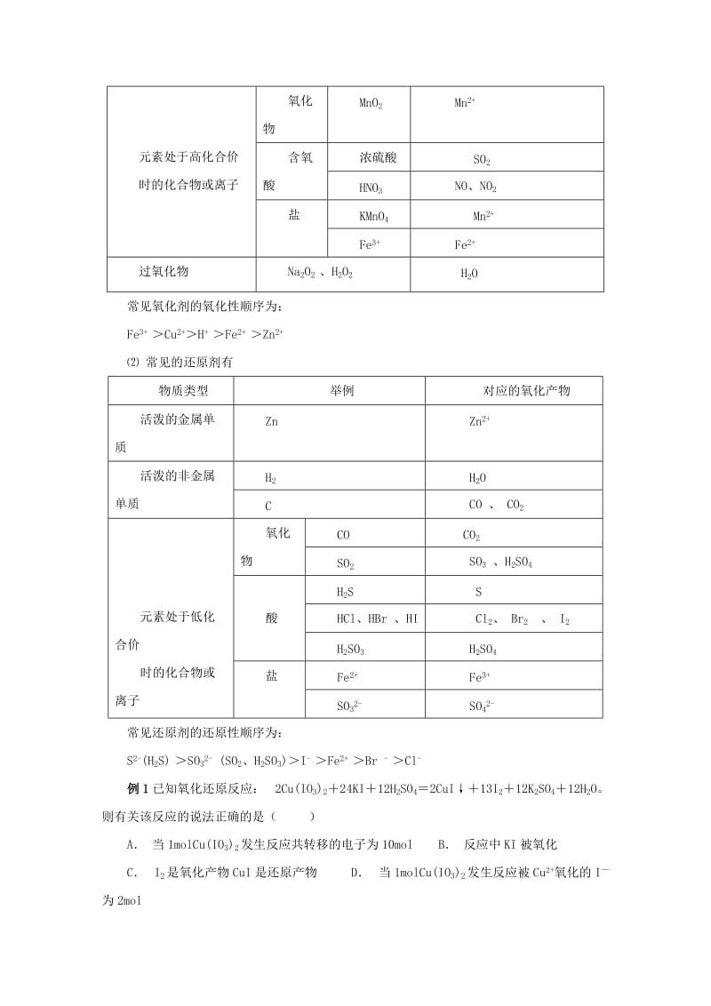 2019年高考化学大串讲 专题06 氧化还原反应教案.doc_第2页