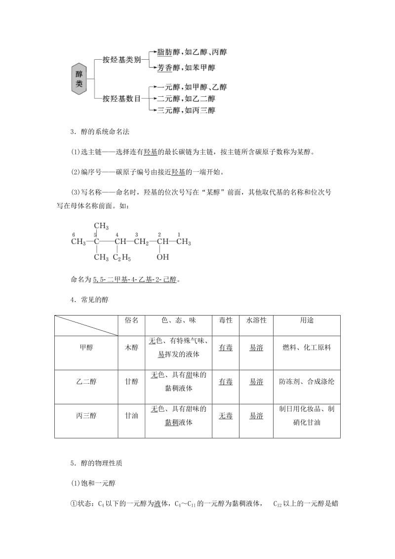 2019年高中化学 第2章 官能团与有机化学反应 烃 第2节 醇和酚 第1课时 醇练习（含解析）鲁科版选修5.doc_第2页