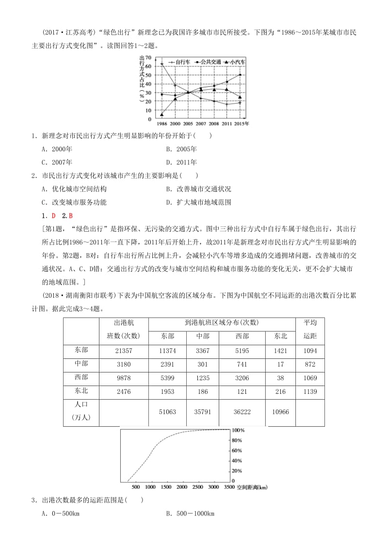 2019高考地理一轮复习 第二十三讲 交通运输布局及其对区域发展的影响讲练结合学案.doc_第3页