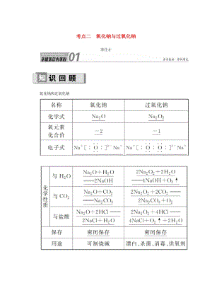 2019高考化學(xué) 第3章（金屬及其化合物）第1節(jié) 鈉及其化合物 考點(diǎn)（2）氧化鈉與過(guò)氧化鈉講與練（含解析）.doc