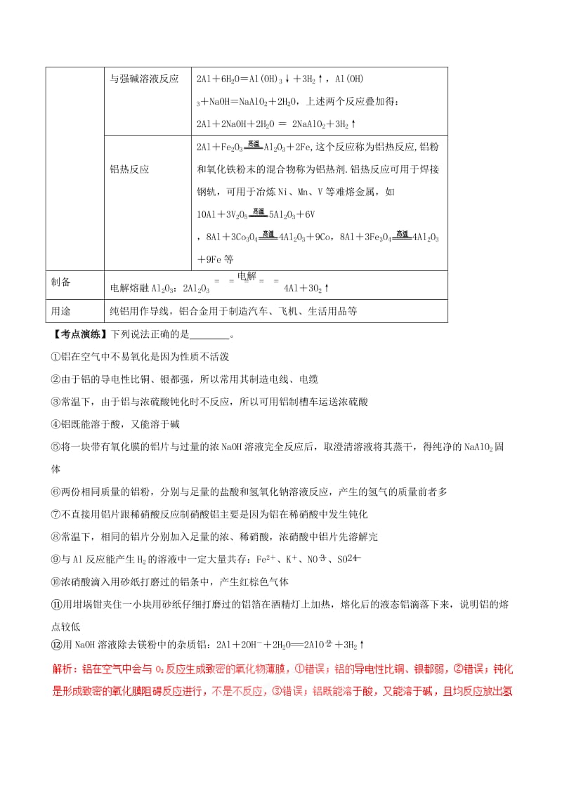 2019年高考化学一轮总复习 考点扫描 专题07 铝及其化合物学案.doc_第2页