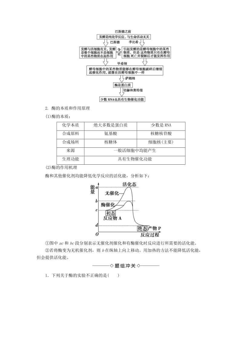 2018版高中生物 第五章 细胞的能量供应和利用 第1节 降低化学反应活化能的酶学案 新人教版必修1.doc_第3页