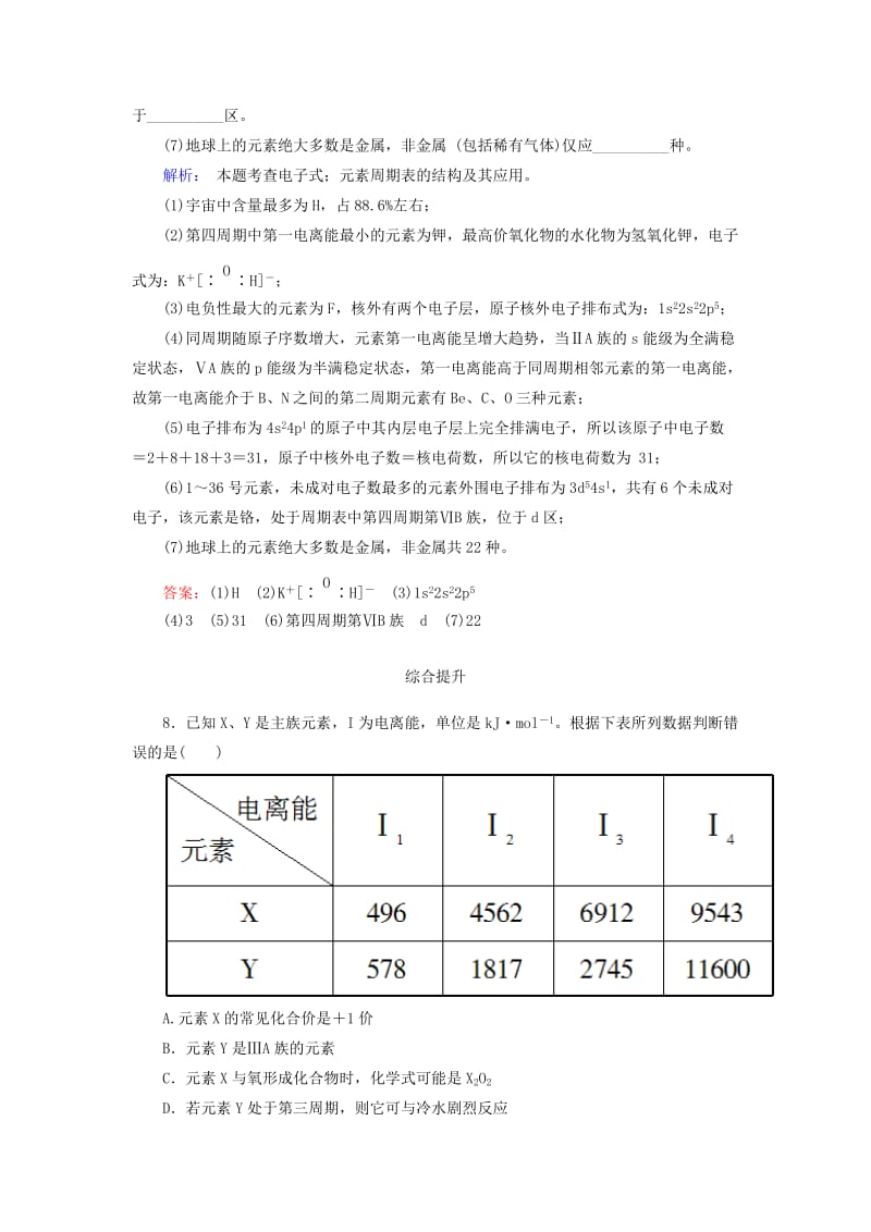 2019高考化学总复习 12 物质结构与性质（选学）（40）原子结构与性质（1）（含解析）新人教版.doc_第3页