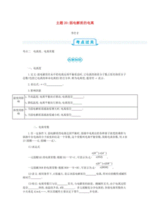 2019高考化學一輪復習 主題20 弱電解質(zhì)的電離（3）（含解析）.doc