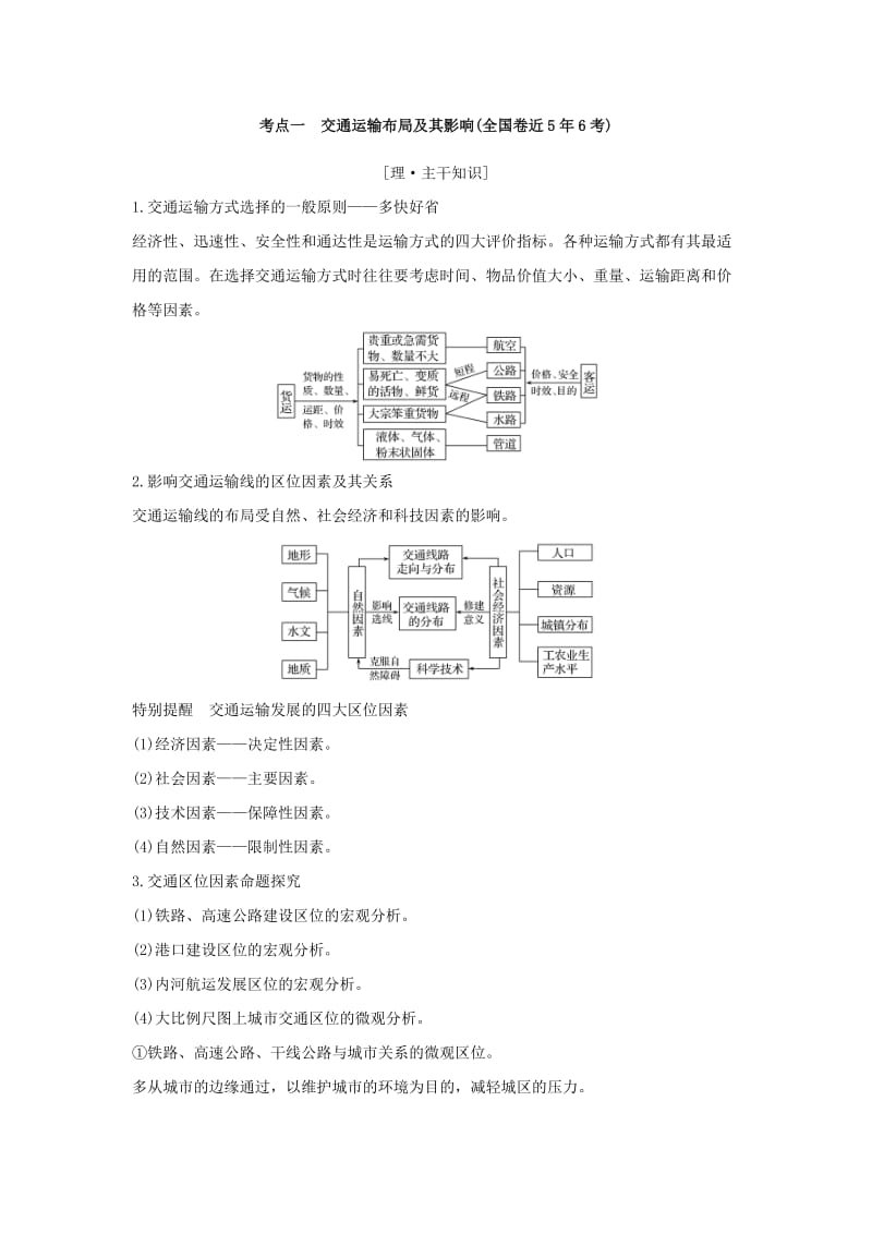 （全国通用）2018版高考地理二轮复习 第二部分 专题通关攻略 专题十 交通运输与旅游学案.doc_第2页