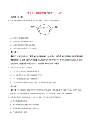 2018-2019學年高中生物 第五章 細胞的能量供應和利用 專題5.2 細胞的能量“通貨”——ATP課時同步試題 新人教版必修1.doc