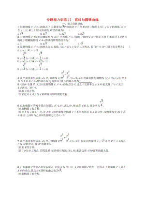 2019年高考數(shù)學(xué)二輪復(fù)習(xí) 專題六 直線、圓、圓錐曲線 專題能力訓(xùn)練17 直線與圓錐曲線 文.doc