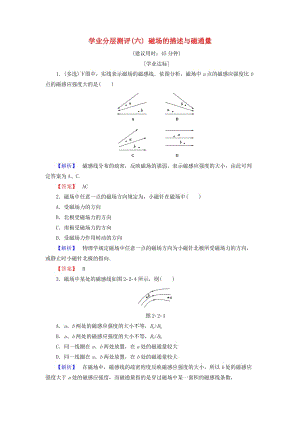 2018版高中物理 第2章 磁及其應用 學業(yè)分層測評6 磁場的描述與磁通量 魯科版選修1 -1.doc