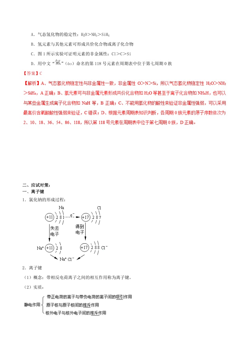 2019年高考化学 试卷拆解考点必刷题 专题12.5 化学键考点透视.doc_第2页