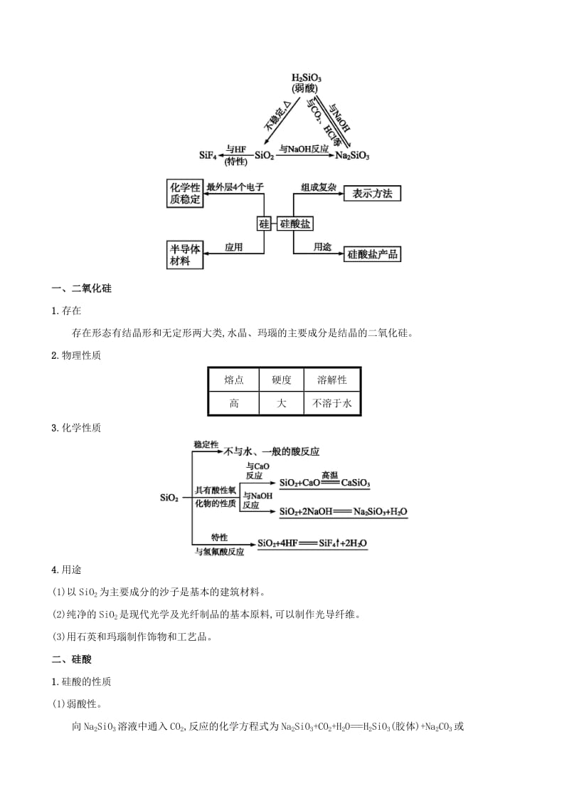 2018年秋高中化学 初高中衔接 专题19 无机非金属材料的主角——硅学案.doc_第2页