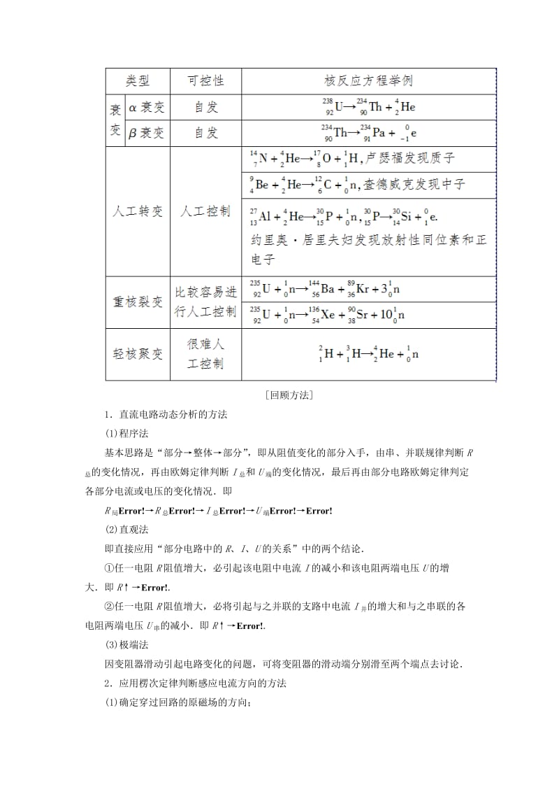 2019年高考物理大二轮复习 考前知识回扣 考前第5天 电路与电磁感应 近代物理初步.doc_第3页