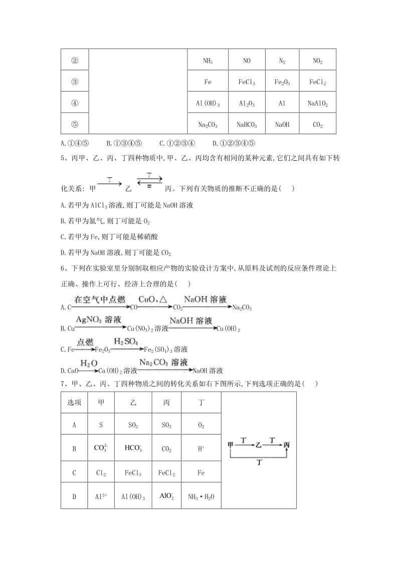 2019届高三化学二轮复习 核心考点专项突破练习（五）（含解析）.doc_第2页