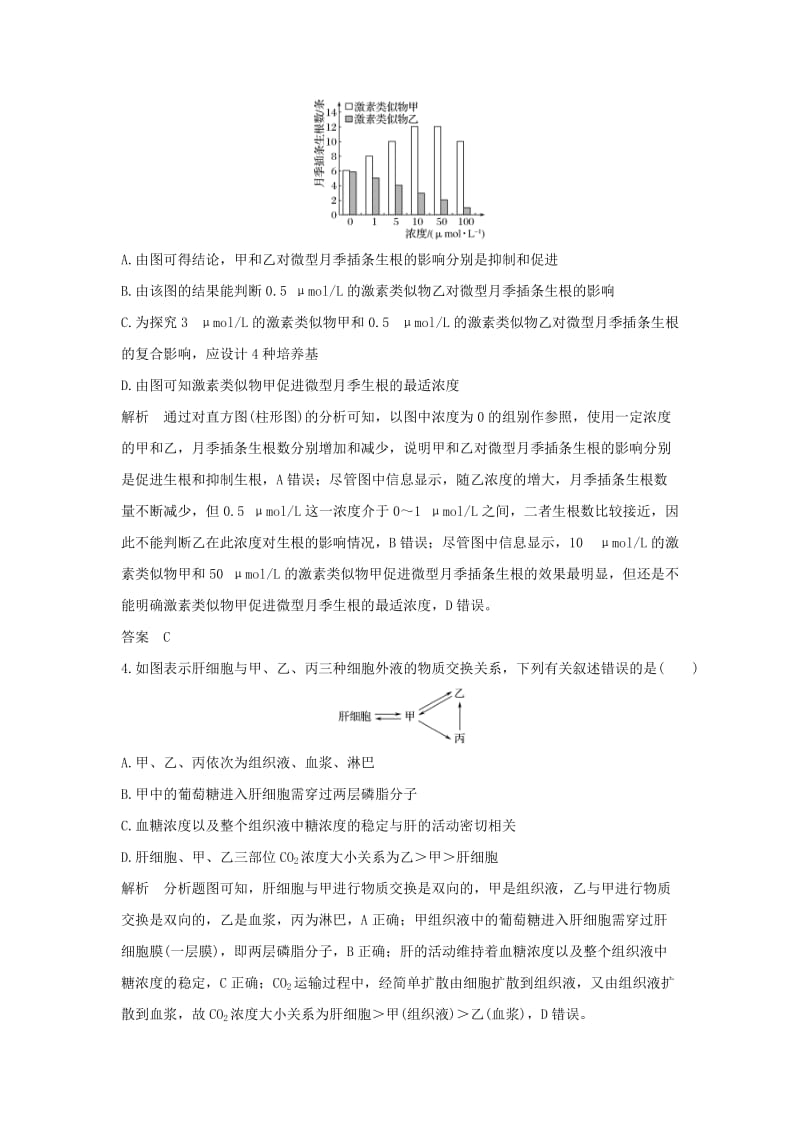 2019版高考生物总复习 第二部分 选择题必考五大专题 专题五 生命活动的调节 必考易错与加试特训（五）.doc_第2页